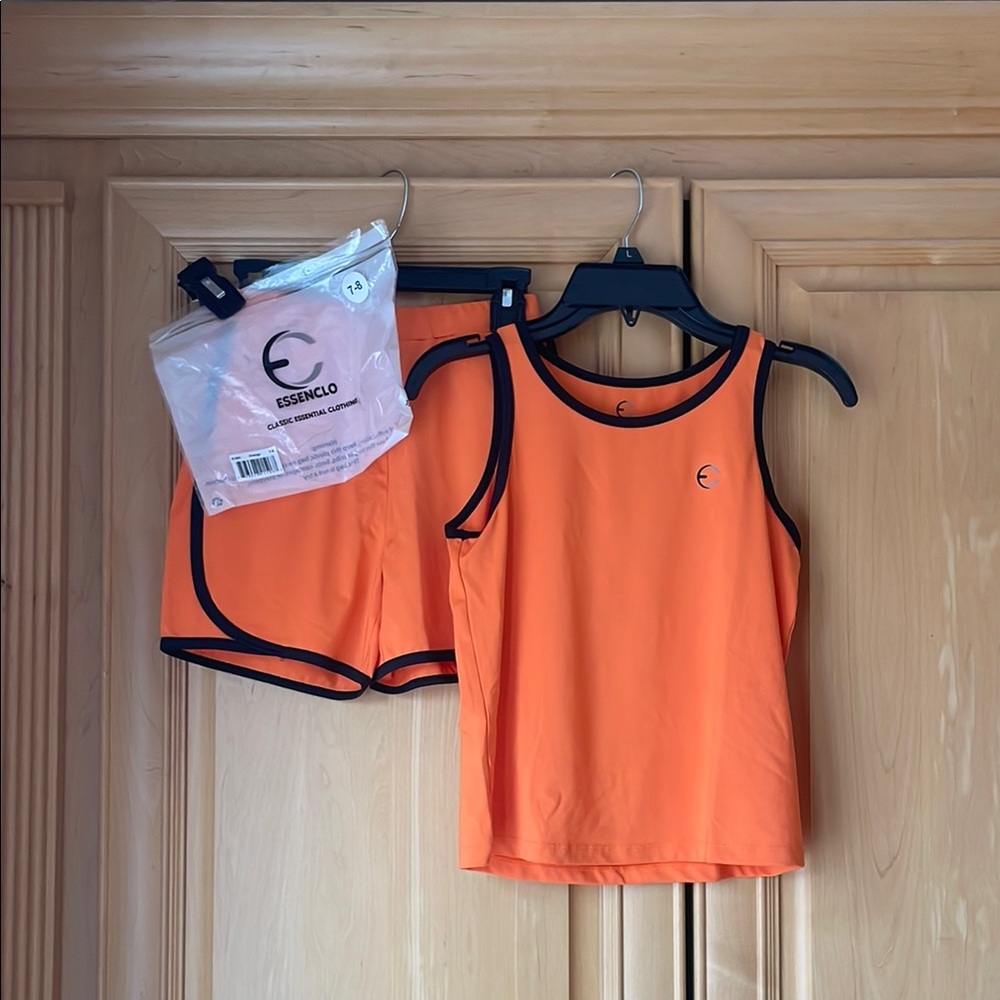 Kids Orange Tank Top and Shorts Set (never worn)